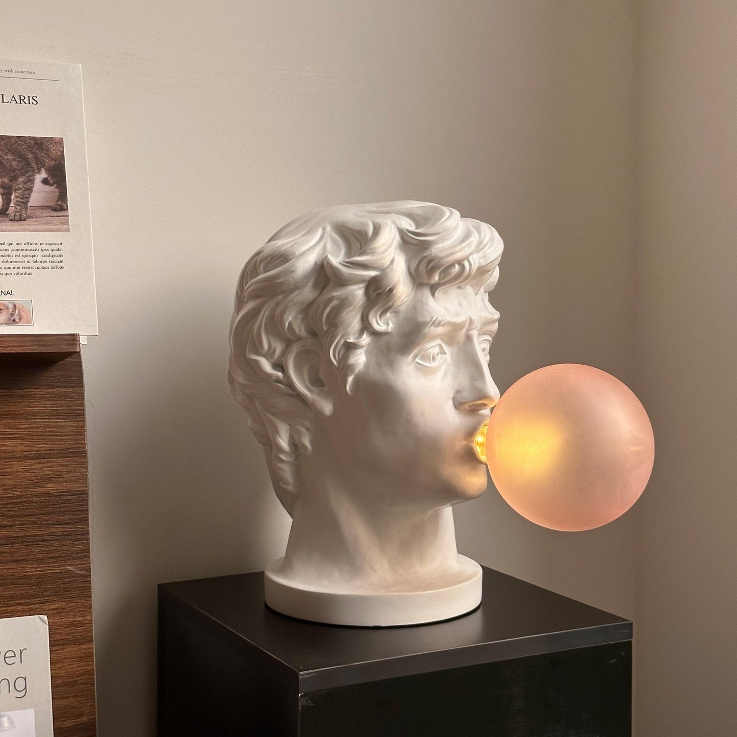 Wonder Table Lamp | Resin & Glass | Pink Bubble Design