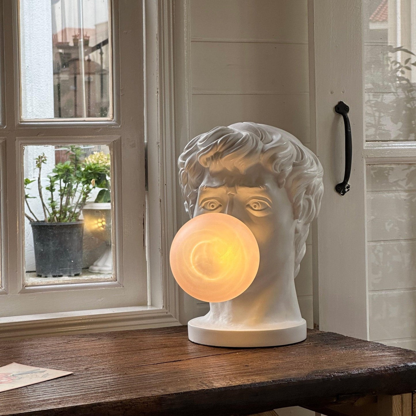 Wonder Table Lamp | Resin & Glass | Pink Bubble Design