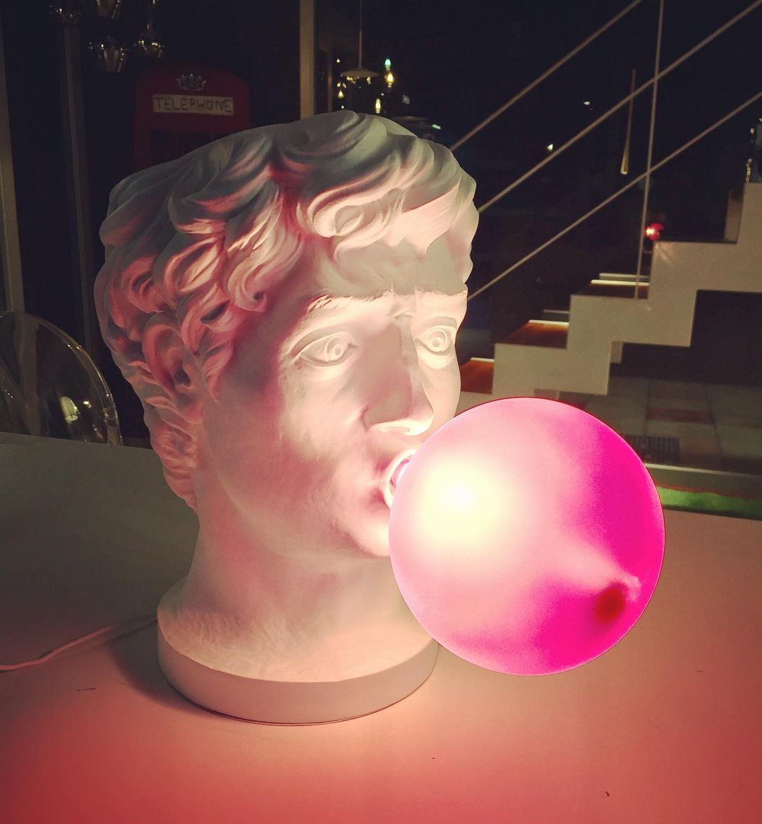 Wonder Table Lamp | Resin & Glass | Pink Bubble Design