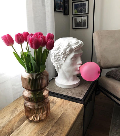 Wonder Table Lamp | Resin & Glass | Pink Bubble Design