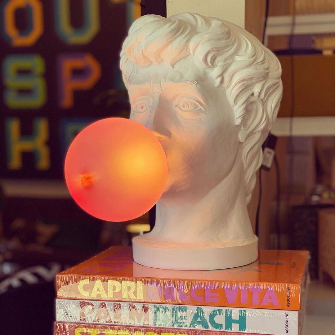 Wonder Table Lamp | Resin & Glass | Pink Bubble Design