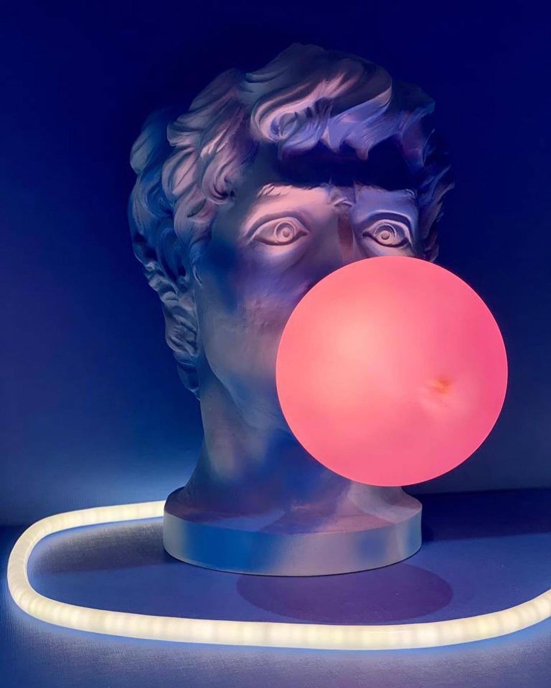 Wonder Table Lamp | Resin & Glass | Pink Bubble Design