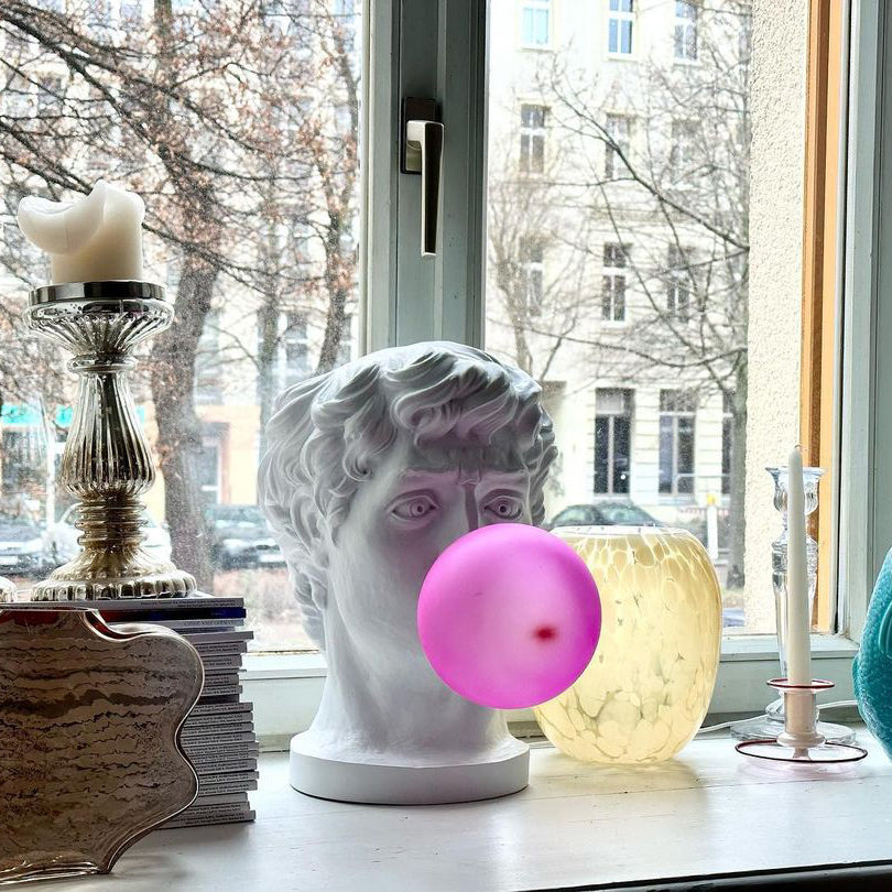 Wonder Table Lamp | Resin & Glass | Pink Bubble Design