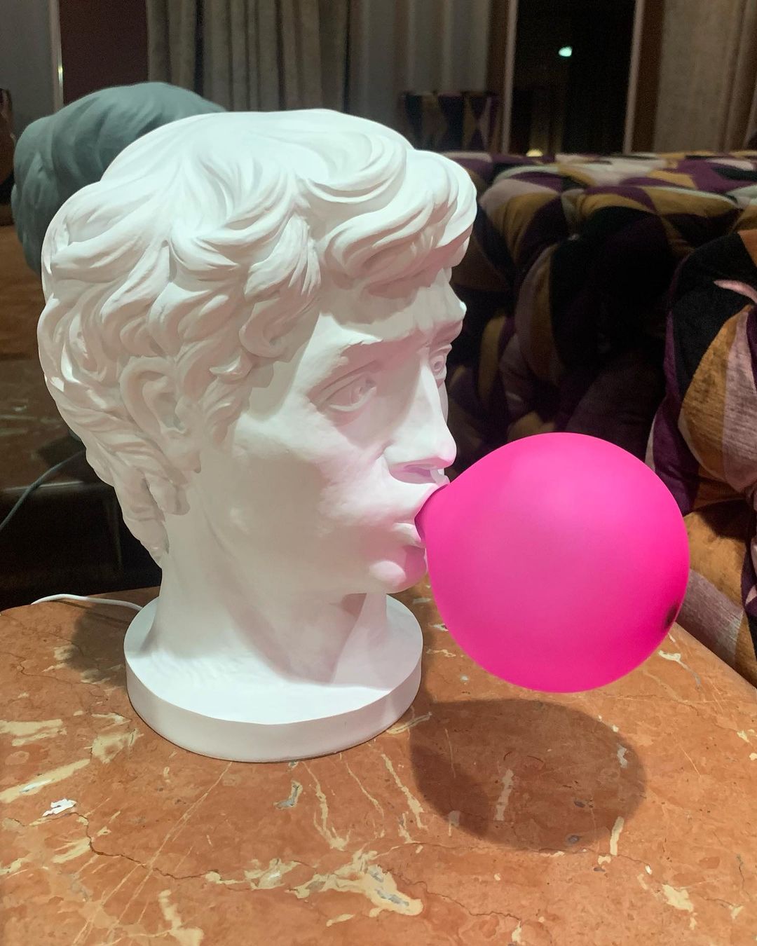Wonder Table Lamp | Resin & Glass | Pink Bubble Design