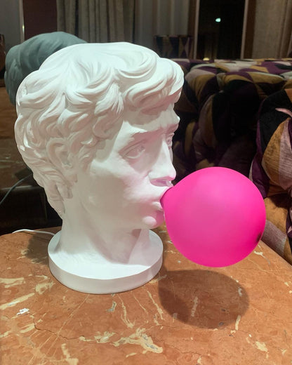 Wonder Table Lamp | Resin & Glass | Pink Bubble Design
