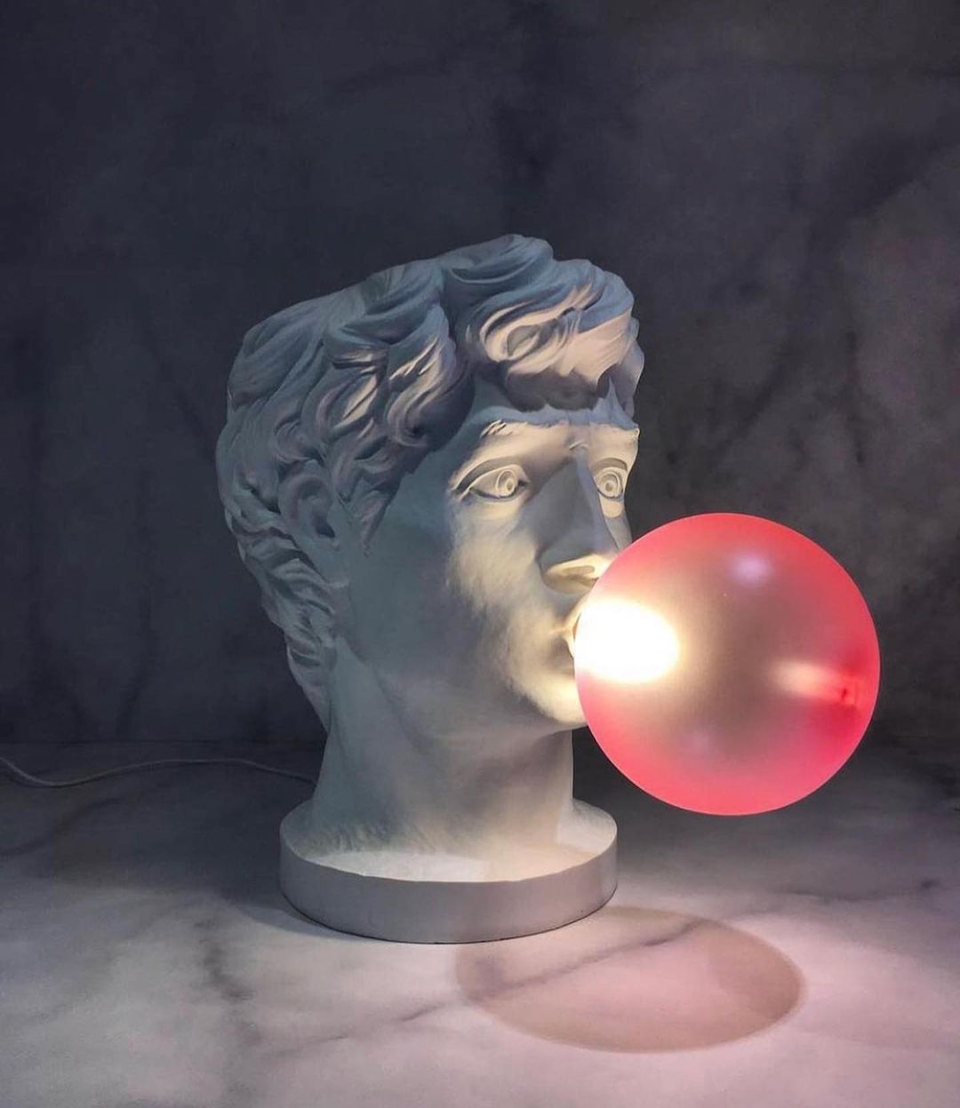 Wonder Table Lamp | Resin & Glass | Pink Bubble Design