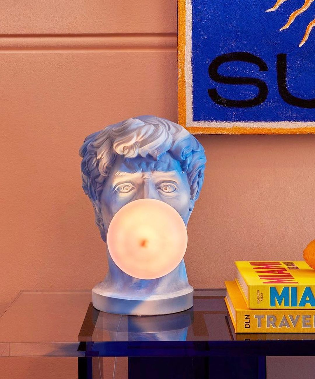 Wonder Table Lamp | Resin & Glass | Pink Bubble Design