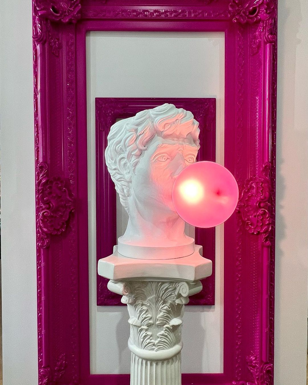 Wonder Table Lamp | Resin & Glass | Pink Bubble Design