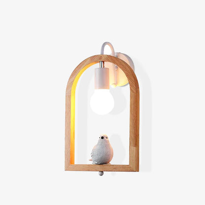 Wood Bird Wall Light | Oak Wood & Resin | Set of 2