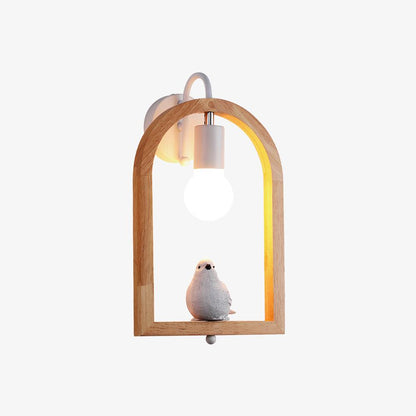 Wood Bird Wall Light | Oak Wood & Resin | Set of 2