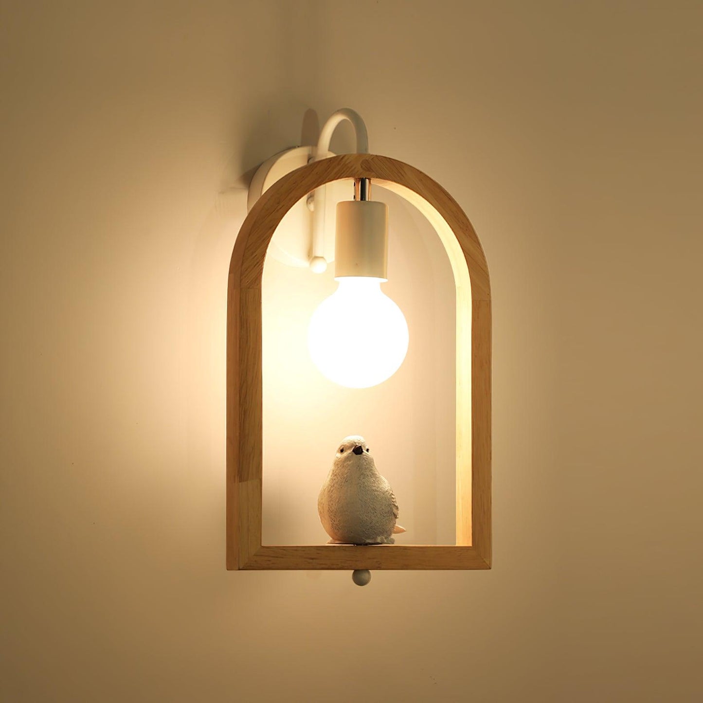 Wood Bird Wall Light | Oak Wood & Resin | Set of 2
