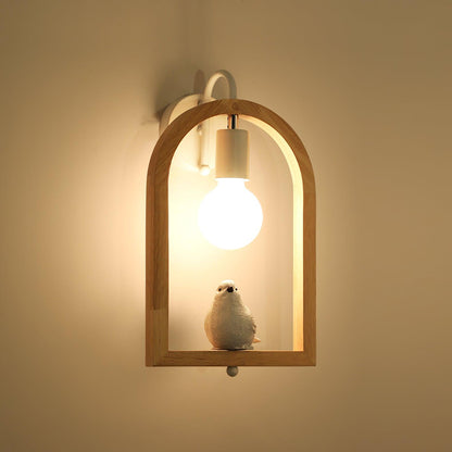 Wood Bird Wall Light | Oak Wood & Resin | Set of 2