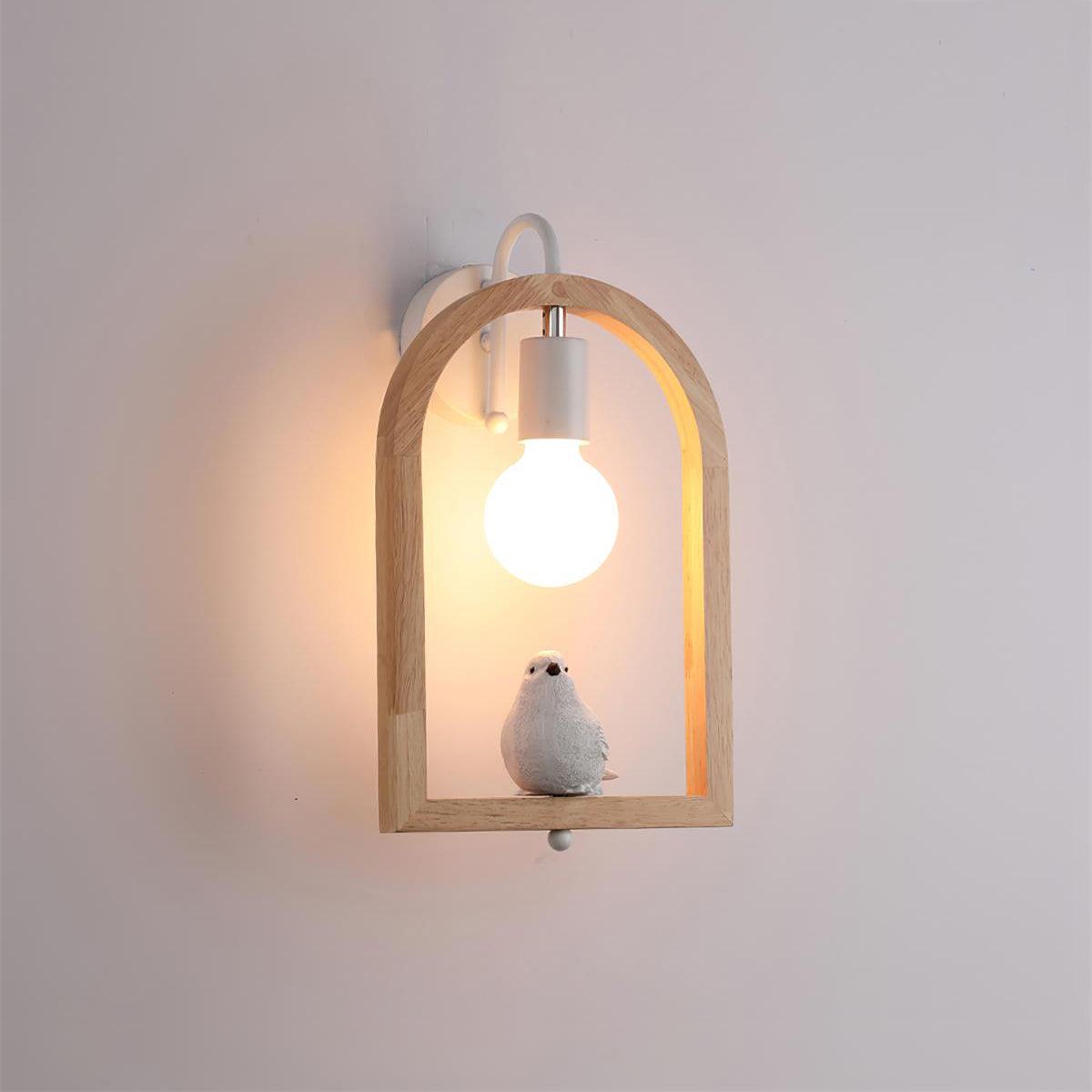 Wood Bird Wall Light | Oak Wood & Resin | Set of 2