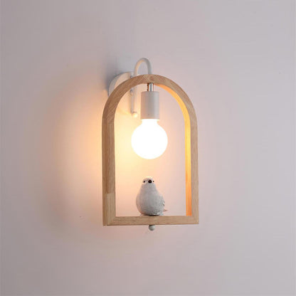 Wood Bird Wall Light | Oak Wood & Resin | Set of 2