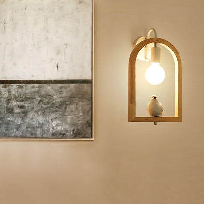 Wood Bird Wall Light | Oak Wood & Resin | Set of 2