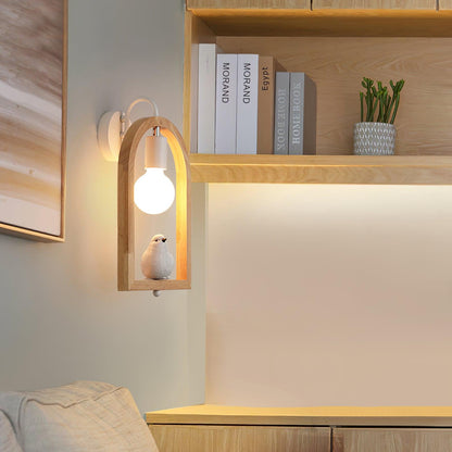 Wood Bird Wall Light | Oak Wood & Resin | Set of 2
