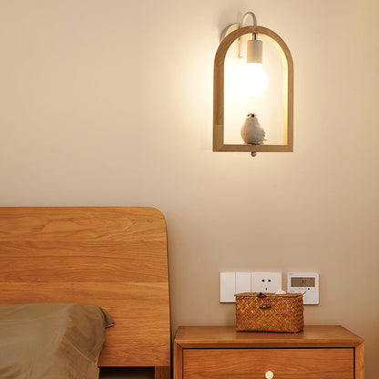 Wood Bird Wall Light | Oak Wood & Resin | Set of 2
