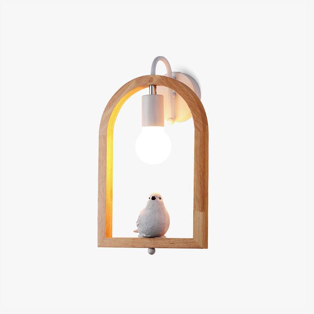 Wood Bird Wall Light | Oak Wood & Resin | Set of 2
