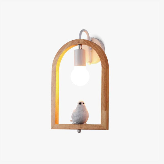 Wood Bird Wall Light | Oak Wood & Resin | Set of 2