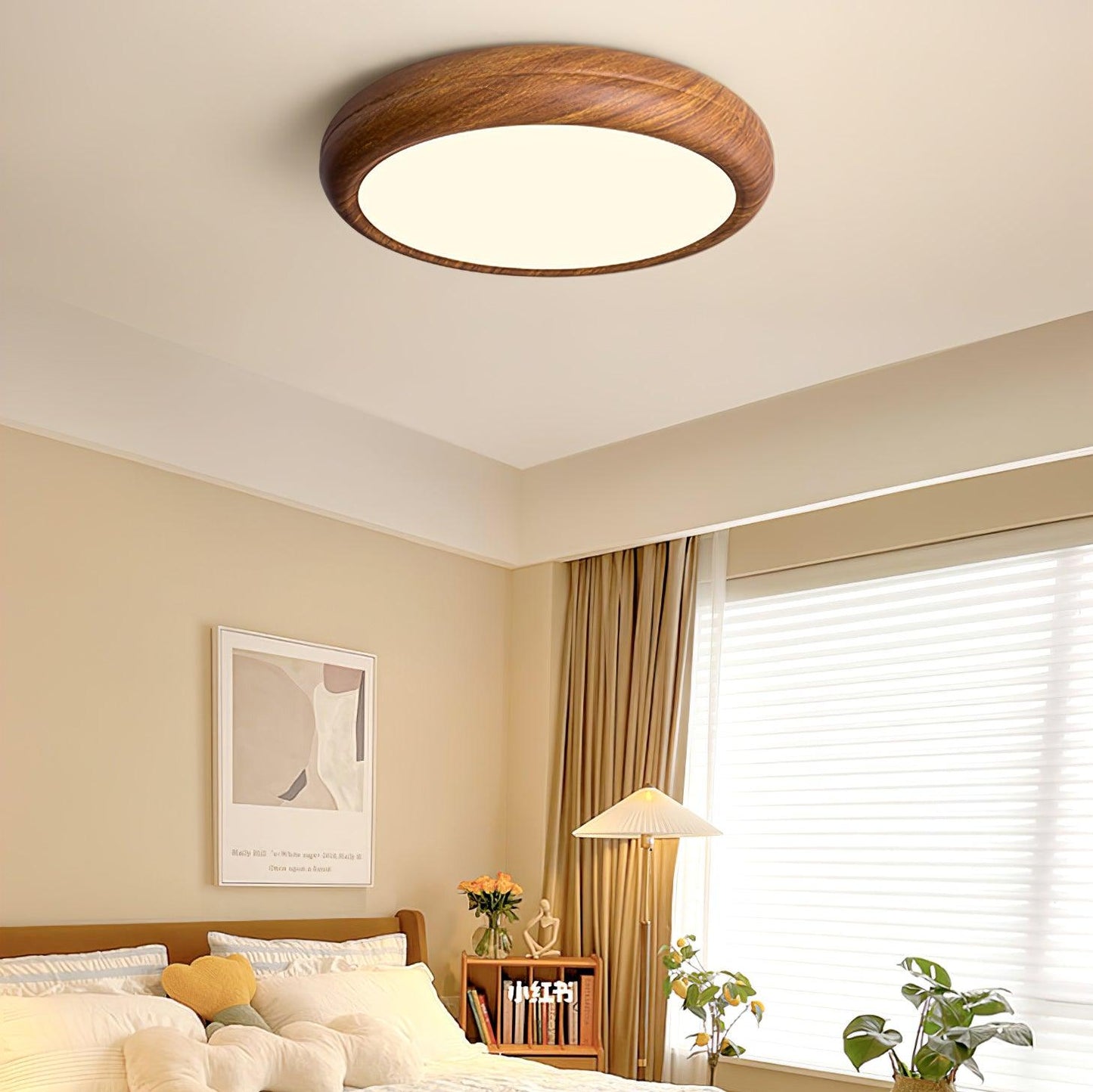 Wood Grain Ceiling Lamp | Nordic Acrylic & Metal | Multiple Sizes Available