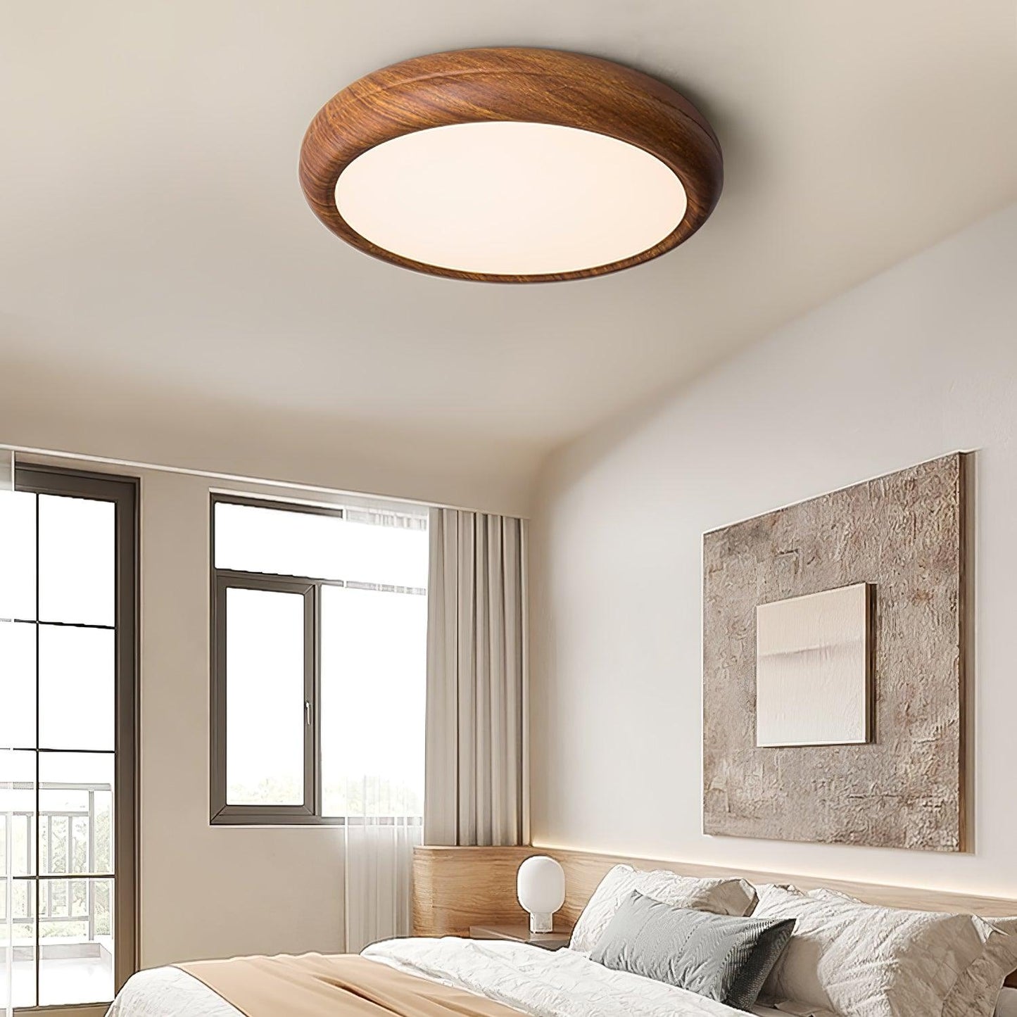 Wood Grain Ceiling Lamp | Nordic Acrylic & Metal | Multiple Sizes Available