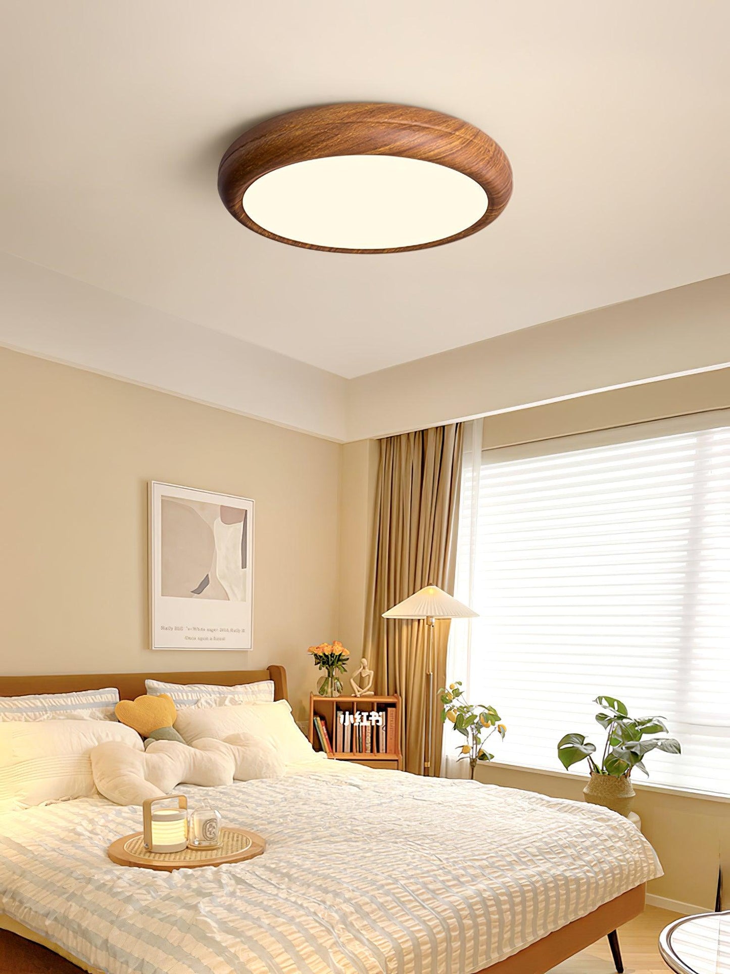 Wood Grain Ceiling Lamp | Nordic Acrylic & Metal | Multiple Sizes Available