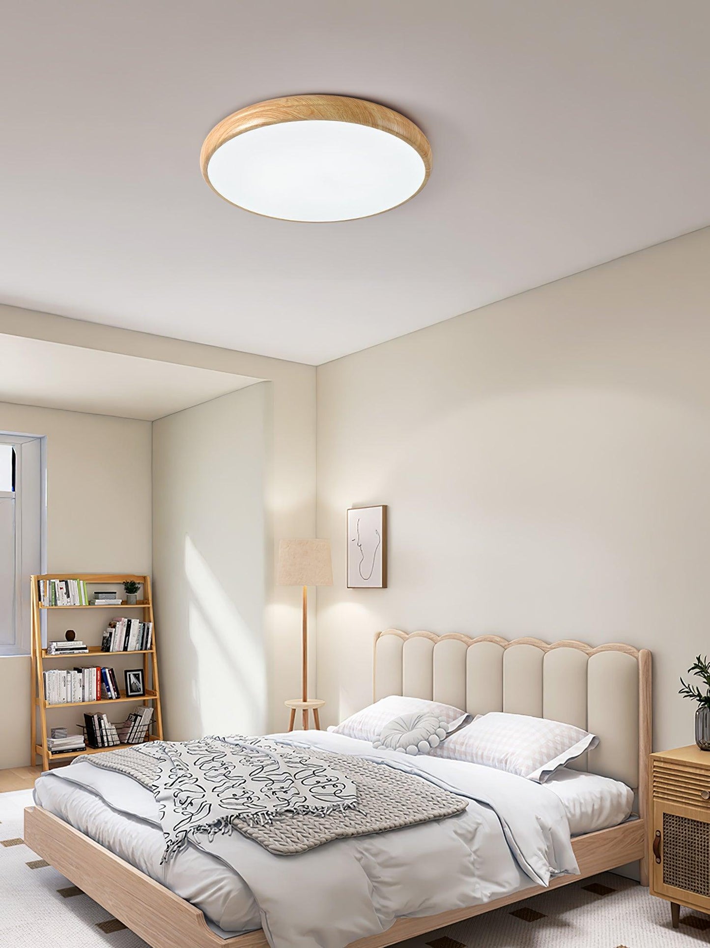 Wood Grain Ceiling Lamp | Nordic Acrylic & Metal | Multiple Sizes Available