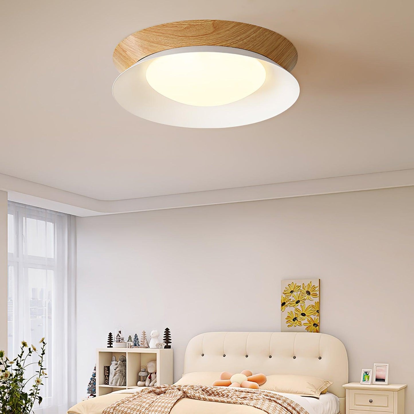 Double Half Round Ceiling Light | Metal & Acrylic | White