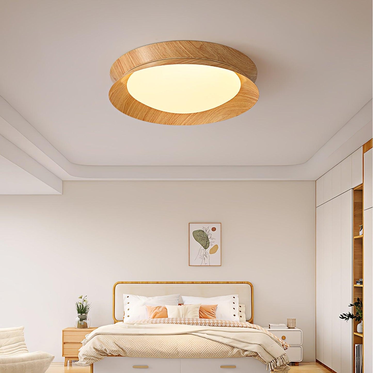 Double Half Round Ceiling Light | Metal & Acrylic | White