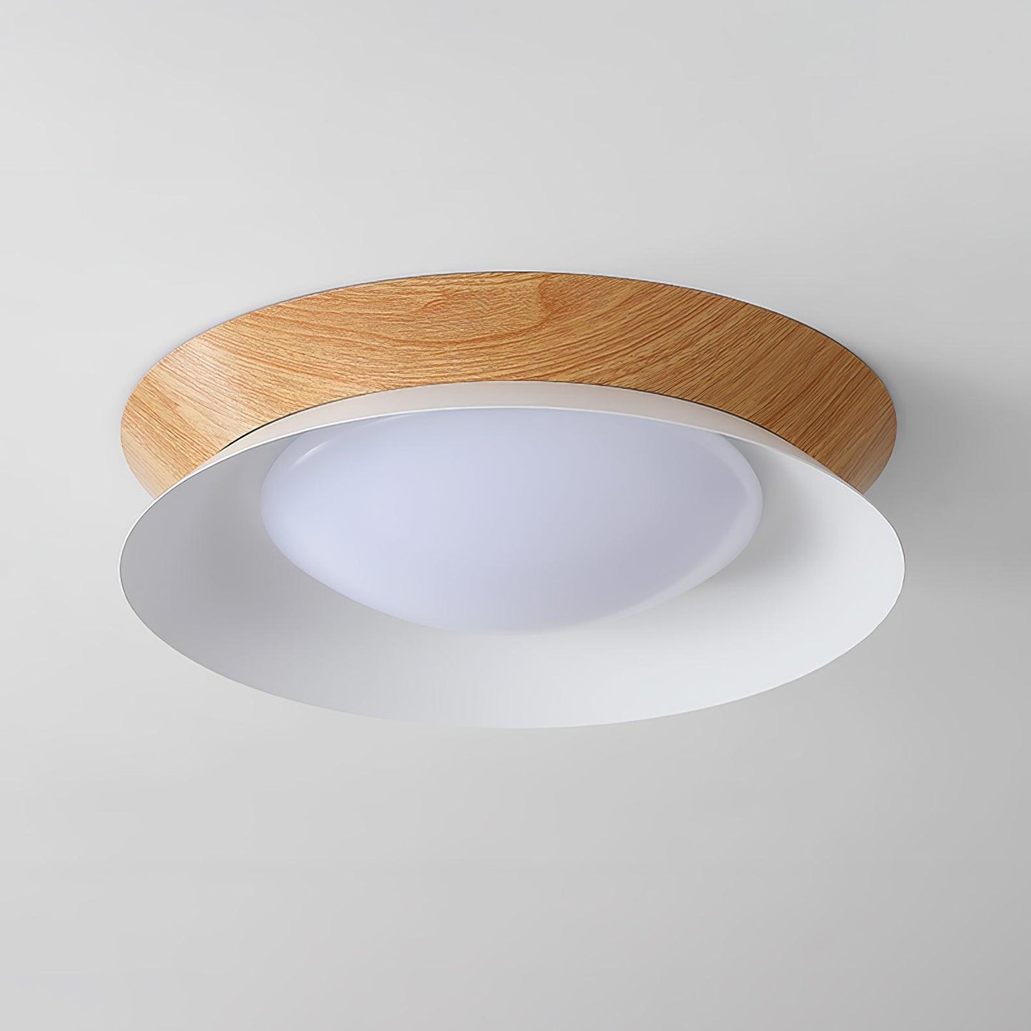 Double Half Round Ceiling Light | Metal & Acrylic | White
