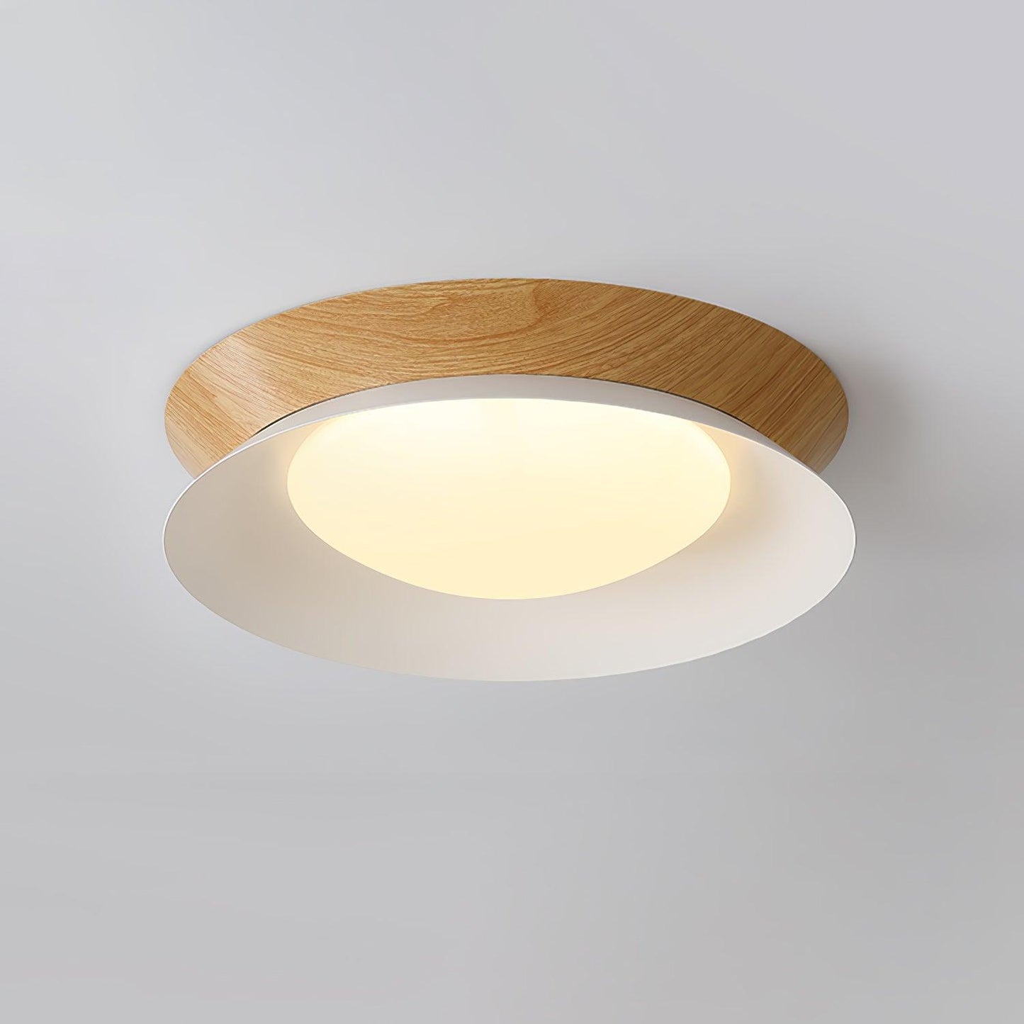 Double Half Round Ceiling Light | Metal & Acrylic | White