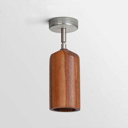 Wood Track Ceiling Lamp | Adjustable Steel & Wood | 1-4 Heads
