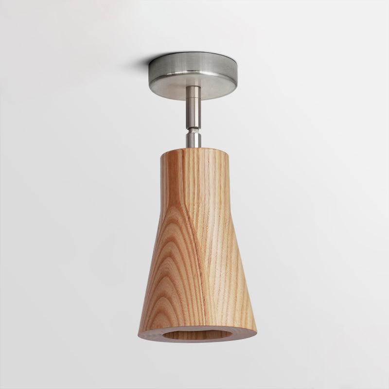 Wood Track Ceiling Lamp | Adjustable Steel & Wood | 1-4 Heads