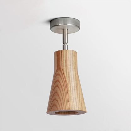 Wood Track Ceiling Lamp | Adjustable Steel & Wood | 1-4 Heads