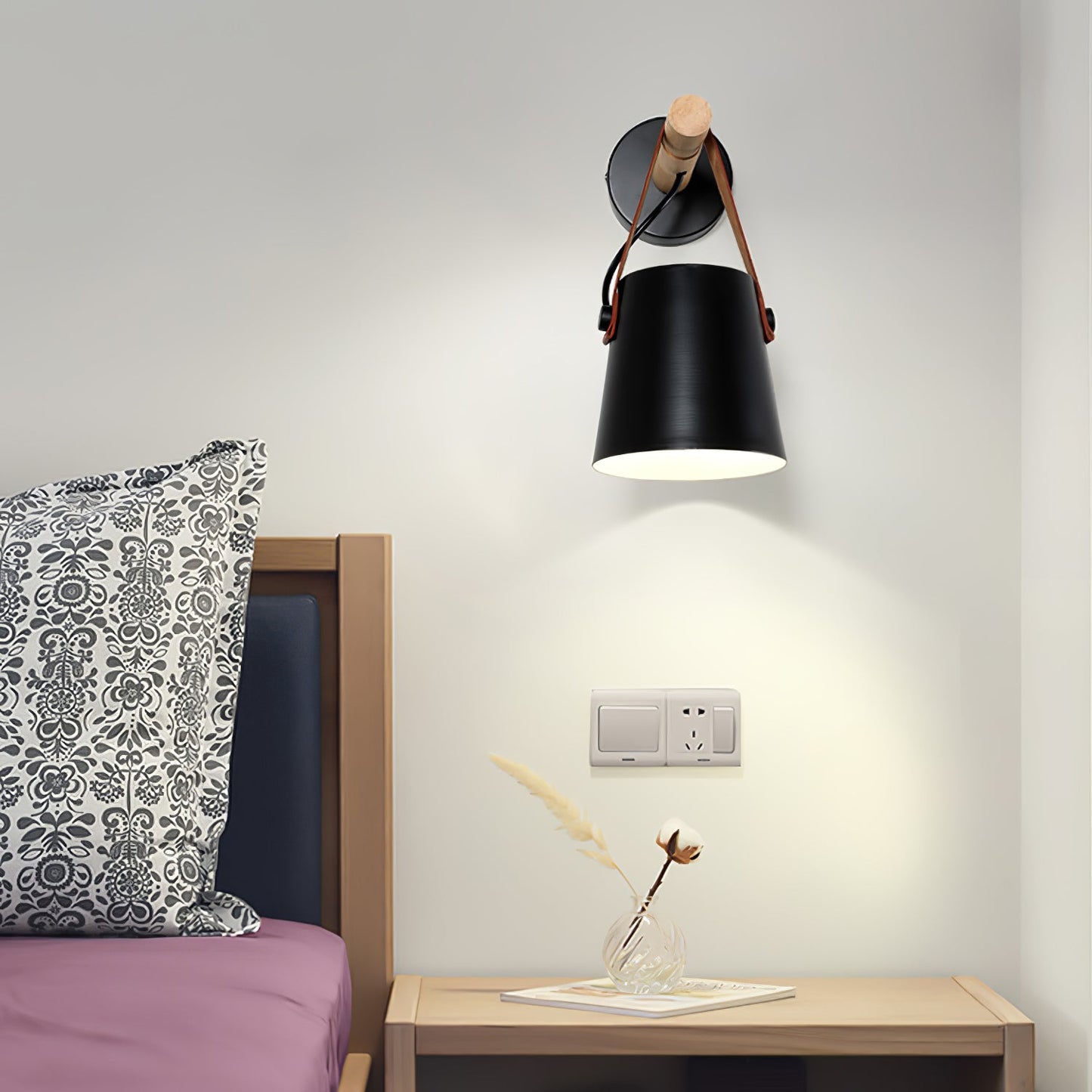 Wooden Conical Wall Light Set | Scandinavian Design | Set of 2
