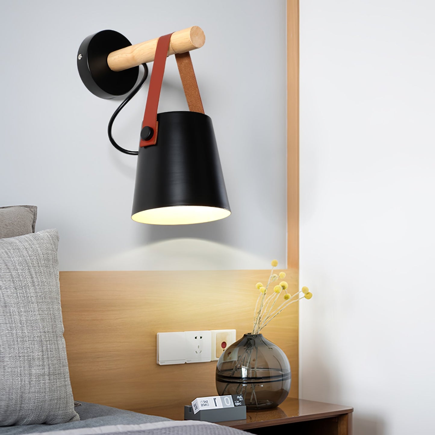Wooden Conical Wall Light Set | Scandinavian Design | Set of 2