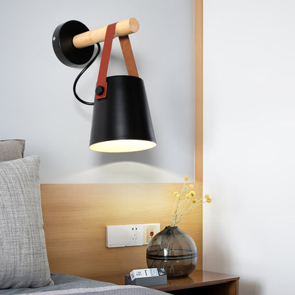 Wooden Conical Wall Light Set | Scandinavian Design | Set of 2