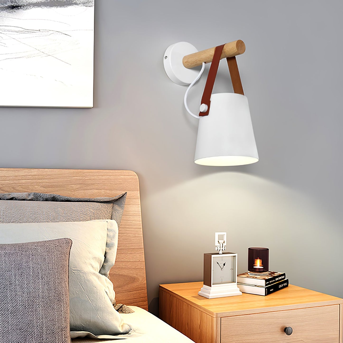 Wooden Conical Wall Light Set | Scandinavian Design | Set of 2