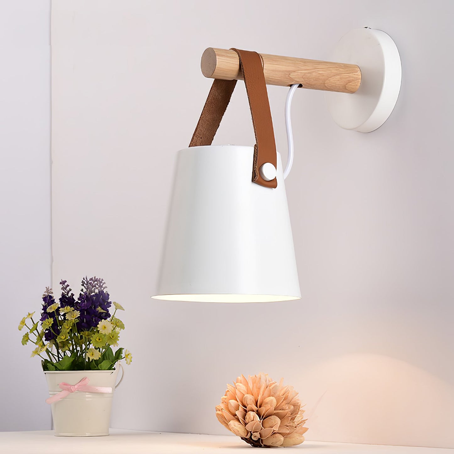 Wooden Conical Wall Light Set | Scandinavian Design | Set of 2