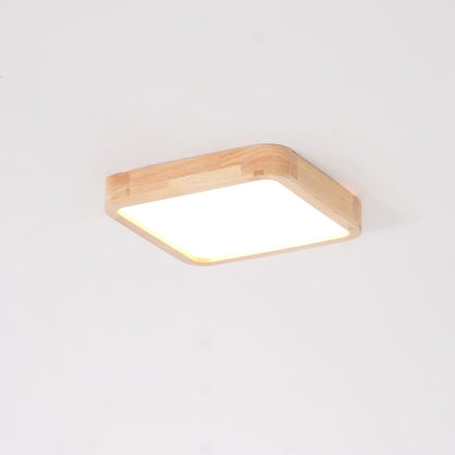 Geometric Ceiling Light | Natural Rubberwood & Acrylic | Adjustable LED