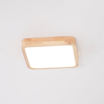Geometric Ceiling Light | Natural Rubberwood & Acrylic | Adjustable LED