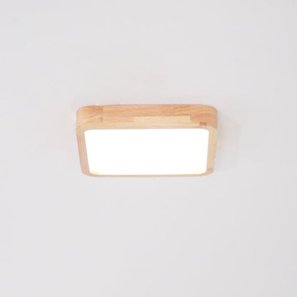 Geometric Ceiling Light | Natural Rubberwood & Acrylic | Adjustable LED