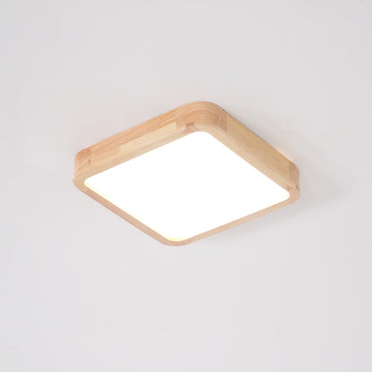 Geometric Ceiling Light | Natural Rubberwood & Acrylic | Adjustable LED