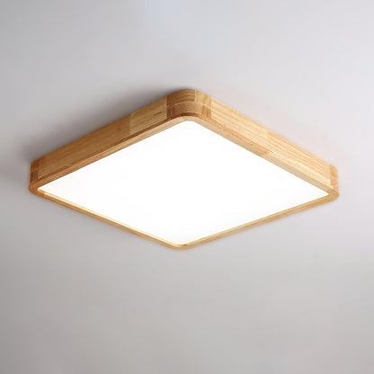 Geometric Ceiling Light | Natural Rubberwood & Acrylic | Adjustable LED