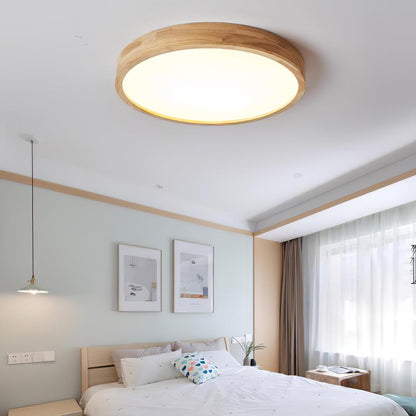 Geometric Ceiling Light | Natural Rubberwood & Acrylic | Adjustable LED