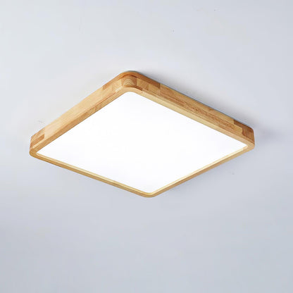Geometric Ceiling Light | Natural Rubberwood & Acrylic | Adjustable LED