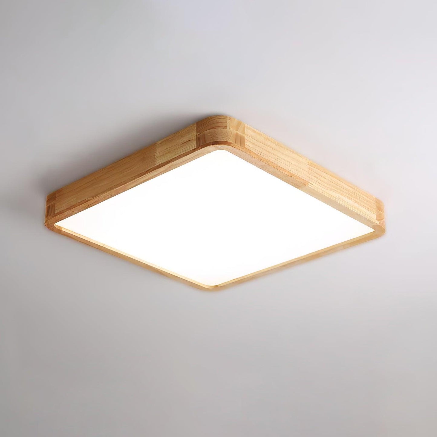 Geometric Ceiling Light | Natural Rubberwood & Acrylic | Adjustable LED