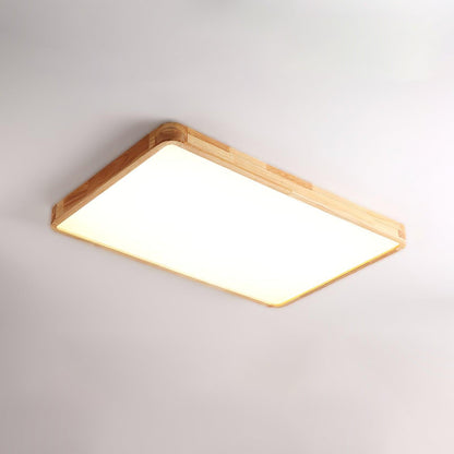 Geometric Ceiling Light | Natural Rubberwood & Acrylic | Adjustable LED