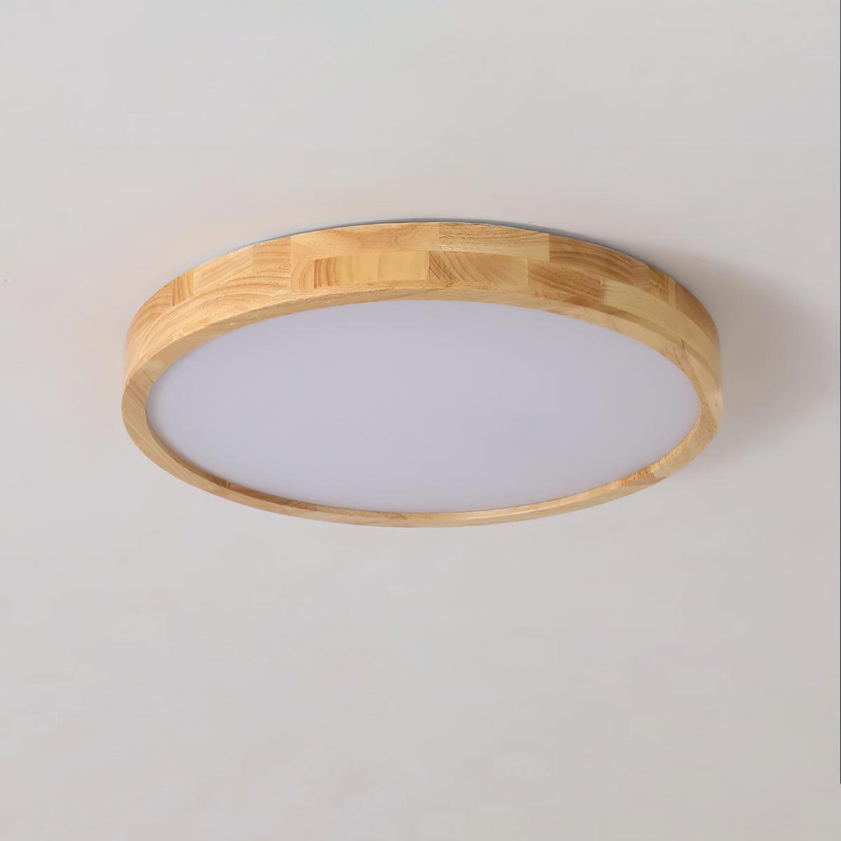 Geometric Ceiling Light | Natural Rubberwood & Acrylic | Adjustable LED