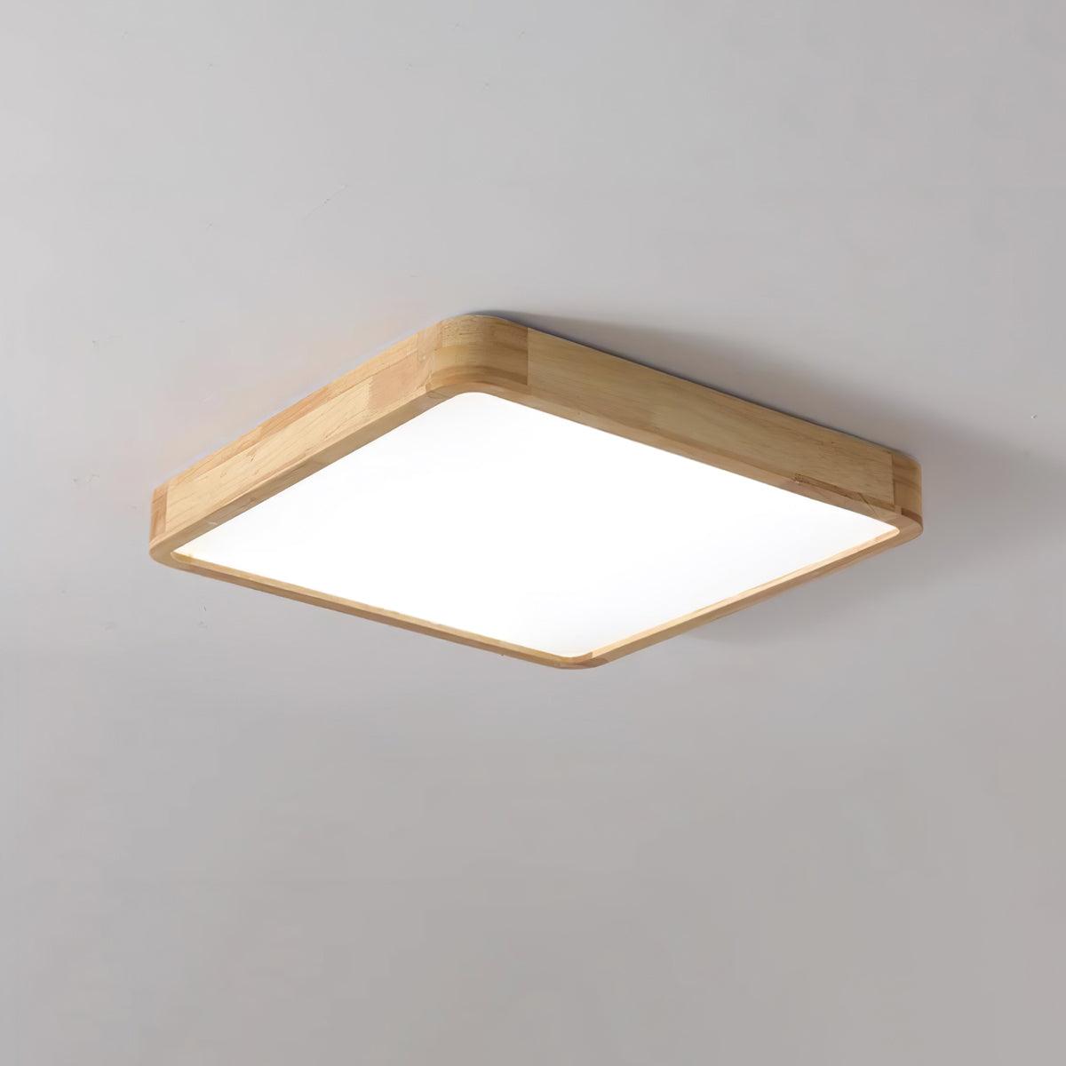 Geometric Ceiling Light | Natural Rubberwood & Acrylic | Adjustable LED